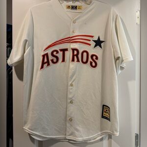 Majestic Astros Cream Jersey with Red and Blue Accents